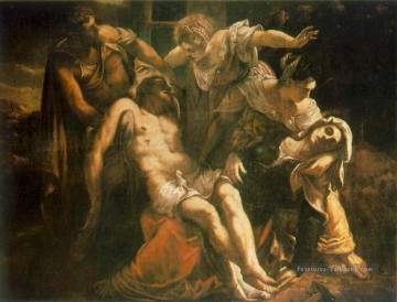 Descente de la Croix italien Renaissance Tintoretto Peinture à l'huile